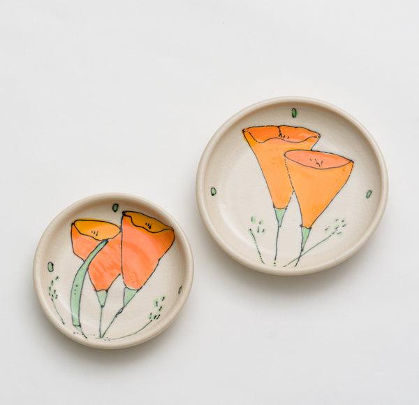 Ceramic Poppy Plates